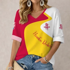 Limited Edition – Customized NBA Houston Rockets Women’s V-Neck Long Sleeve Shirt