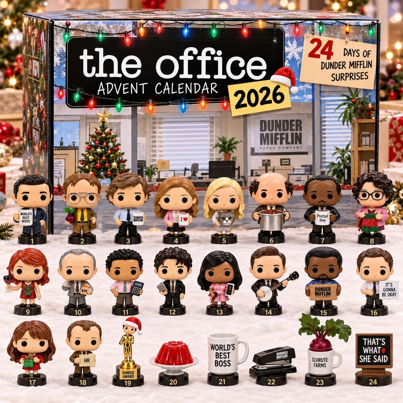 The Office 2026 Advent Calendar 24 Days Of Dunder Mifflin Surprises Xmas Ornaments