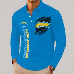 Limited Edition – Customized NFL Los Angeles Chargers Long Sleeve Polo Shirt