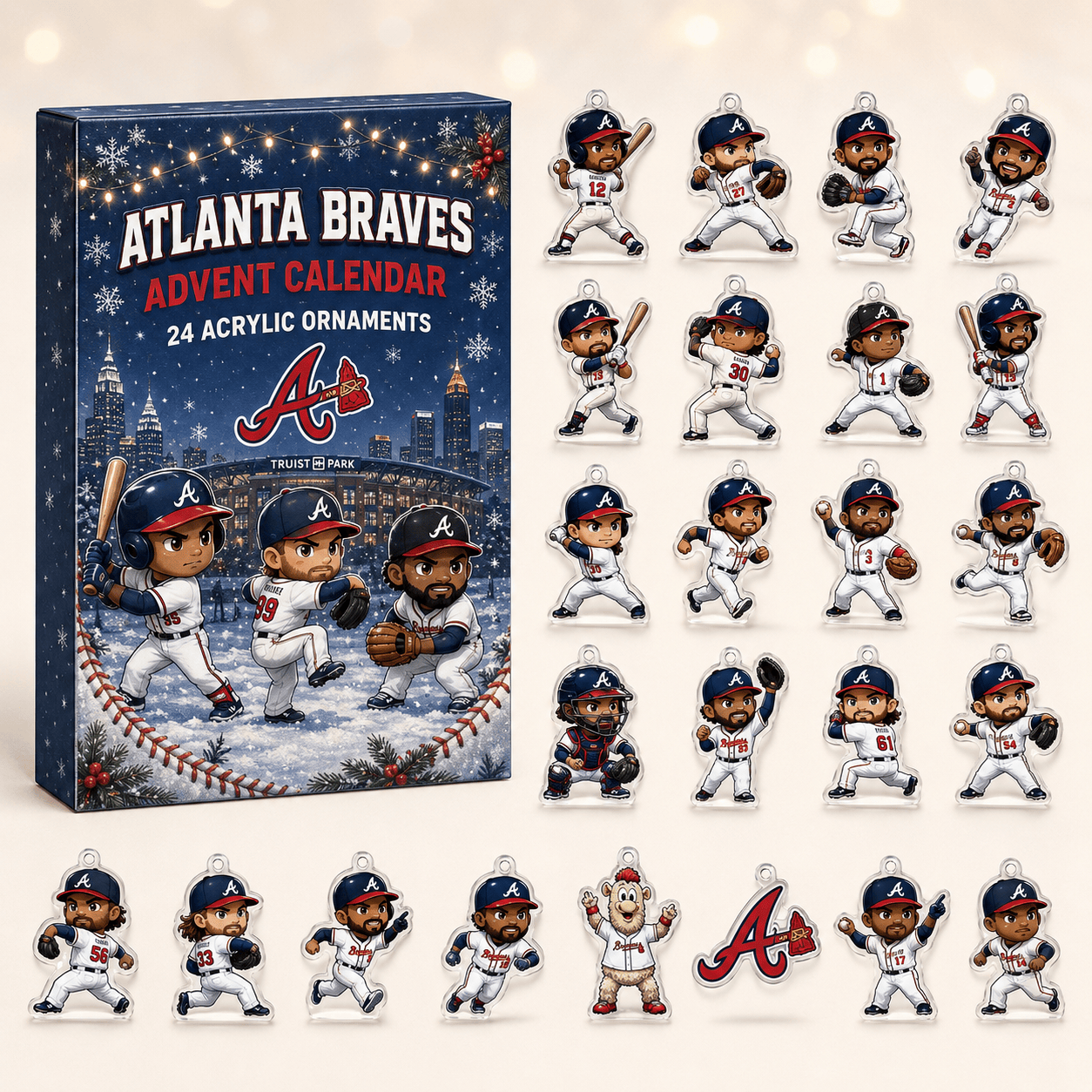 Atlanta Braves Christmas Advent Calendar Xmas Decor Basketball Lovers Gifts