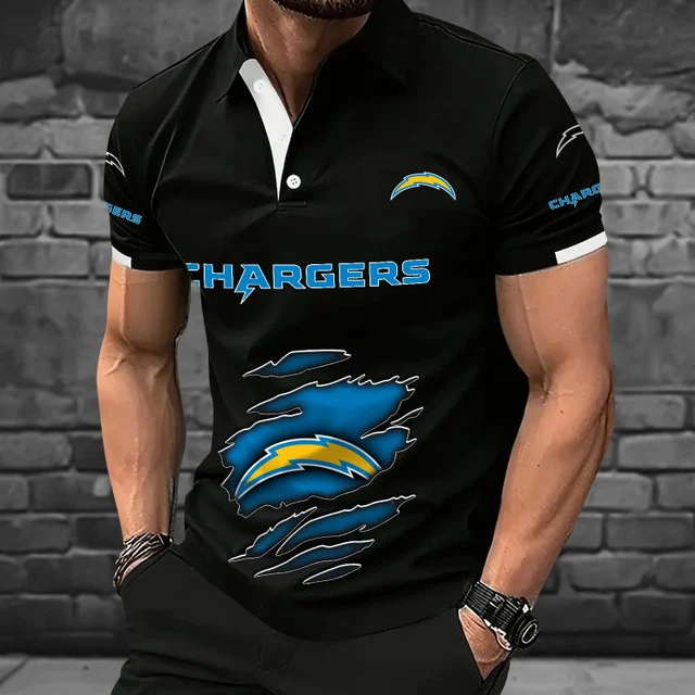 Limited Edition – Customized NFL Los Angeles Chargers Polo Shirt - Image 2