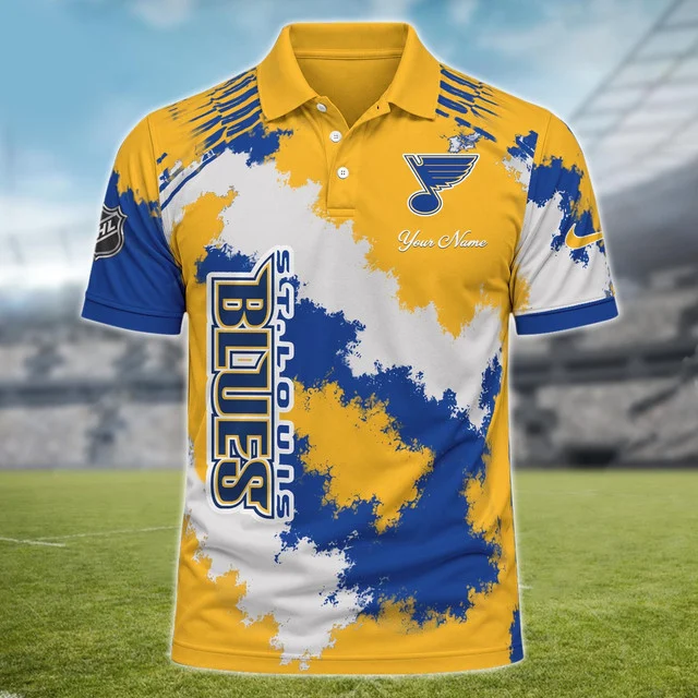 Limited Edition – Customized NHL St. Louis Blues Polo Shirt - Image 2