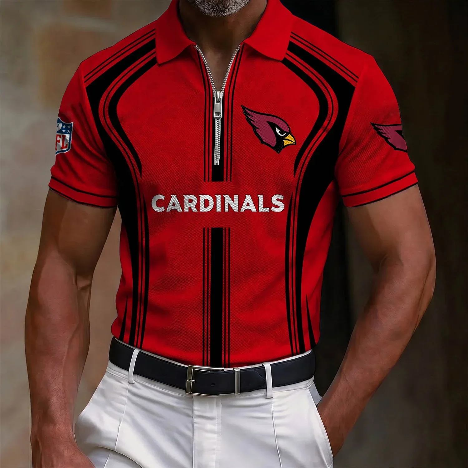 Limited Edition – Customized NFL Arizona Cardinals Zip Polo Shirt