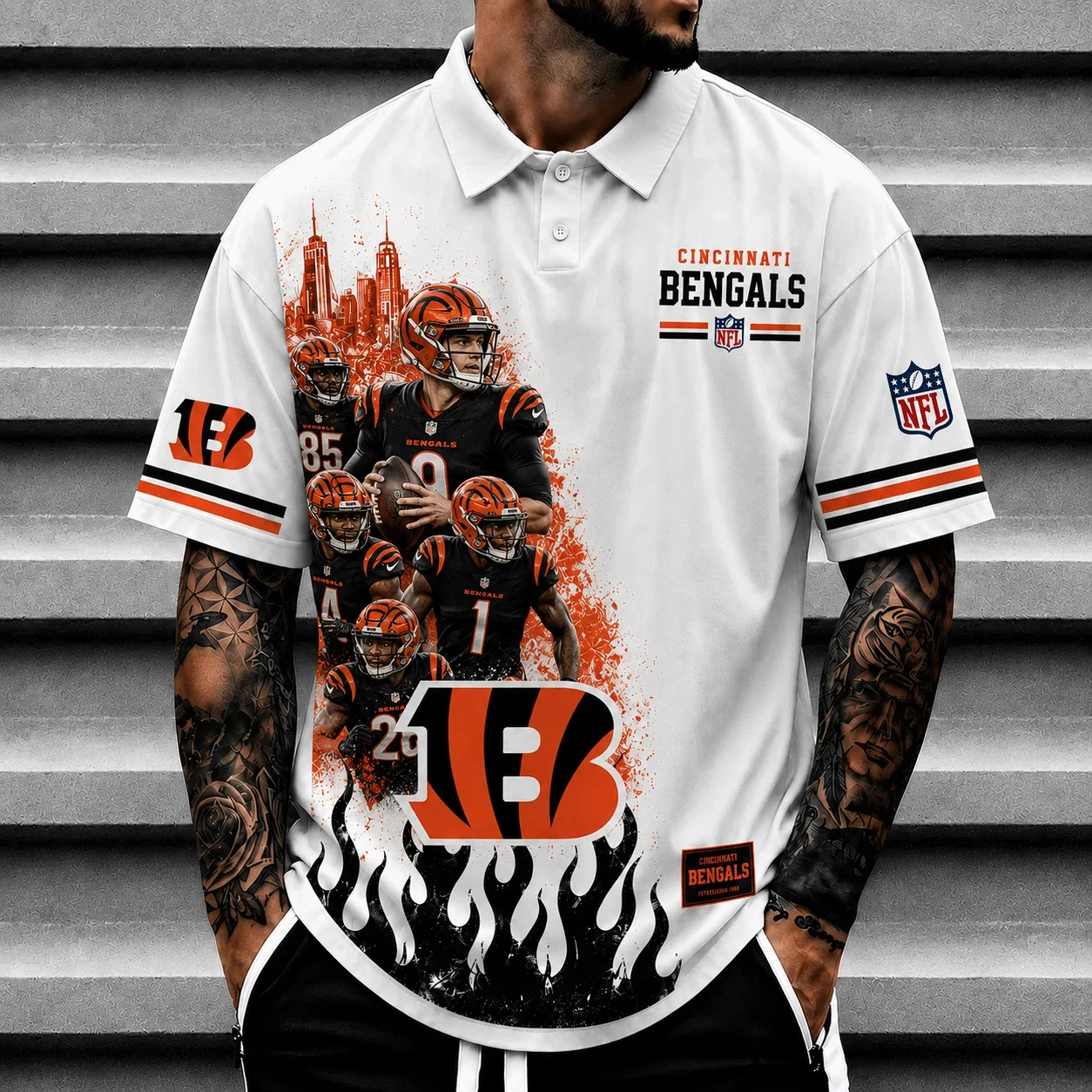 Limited Edition – Customized NFL Cincinnati Bengals Polo Shirt