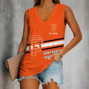 Limited Edition – Customized MLB San Francisco Giants Women’s V-Neck Tank Top