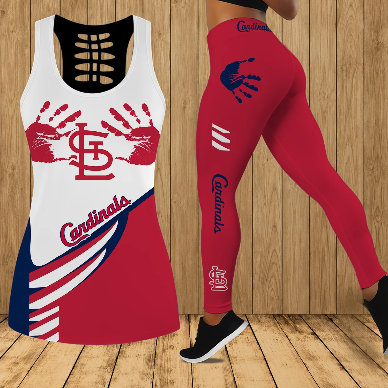 Limited Edition – Customized MLB St. Louis Cardinals Hollow Tank Top & Leggings Set