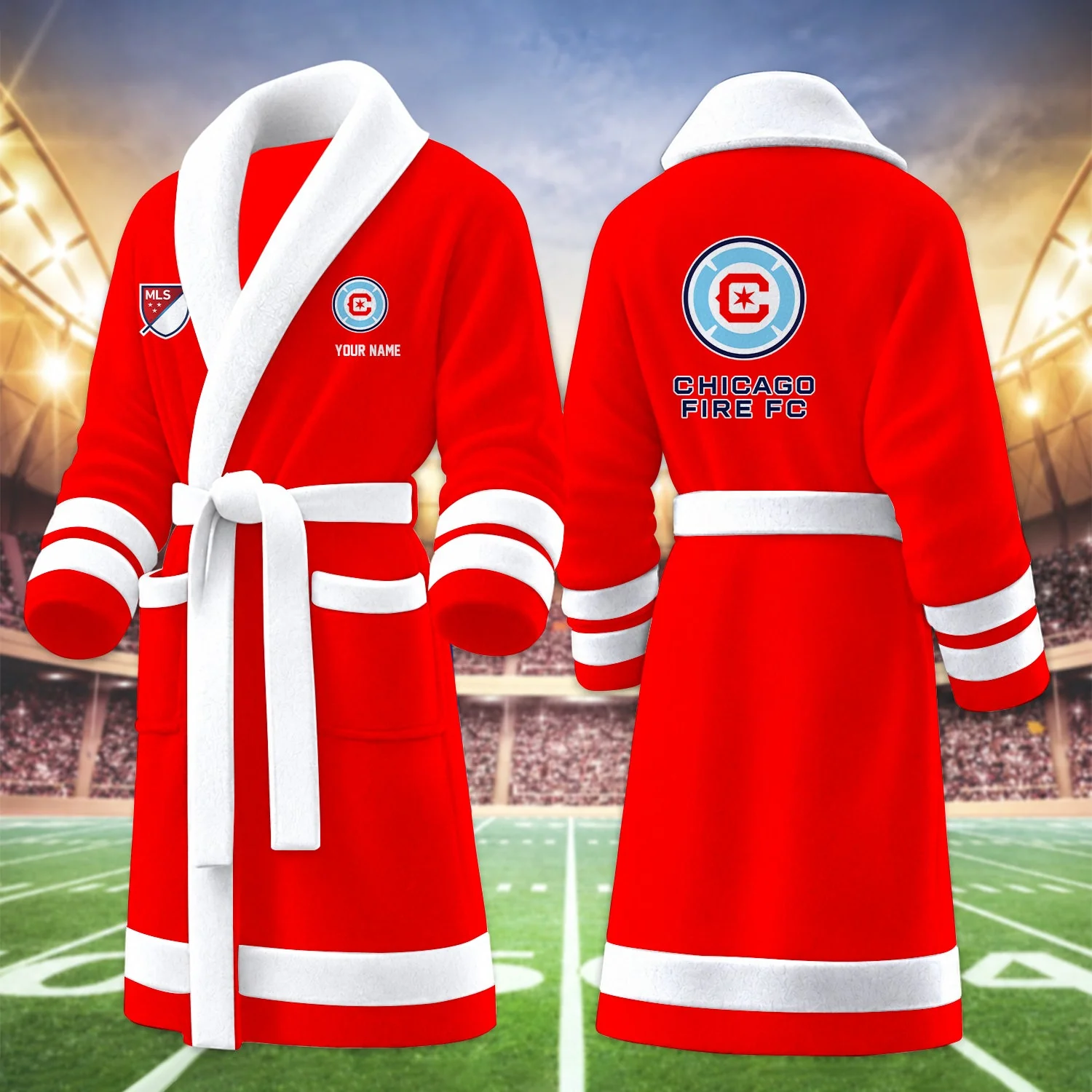 Limited Edition – Customized MLS Chicago Fire FC Fleece Bathrobe