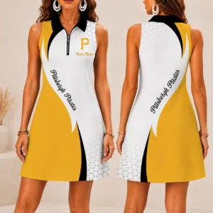 Limited Edition – Customized MLB Pittsburgh Pirates Women’s Zip Sleeveless Polo Dress