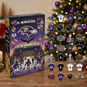 Baltimore Ravens NFL Advent Calendar 2026 24 Ornaments Christmas Countdown Fans Gift
