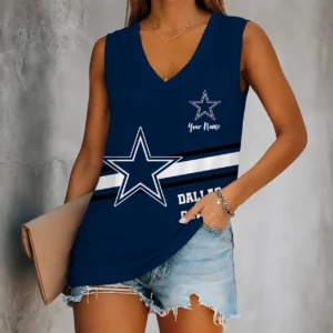Limited Edition – Customized NFL Dallas Cowboys Women’s V-Neck Tank Top