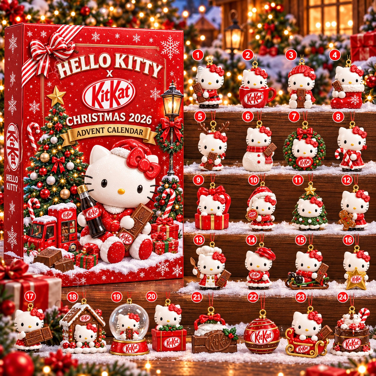 Hello Kitty x KitKat Christmas 2026 Advent Calendar Kitty KitKat Best Collab Gifts