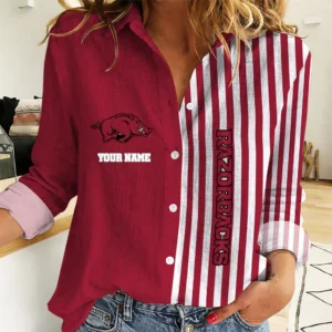 Limited Edition – Customized NCAA Arkansas Razorbacks Women Casual Shirt For Fan