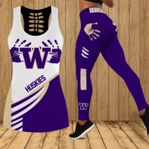 Limited Edition – Customized NCAA Washington Huskies Hollow Tank Top & Leggings Set