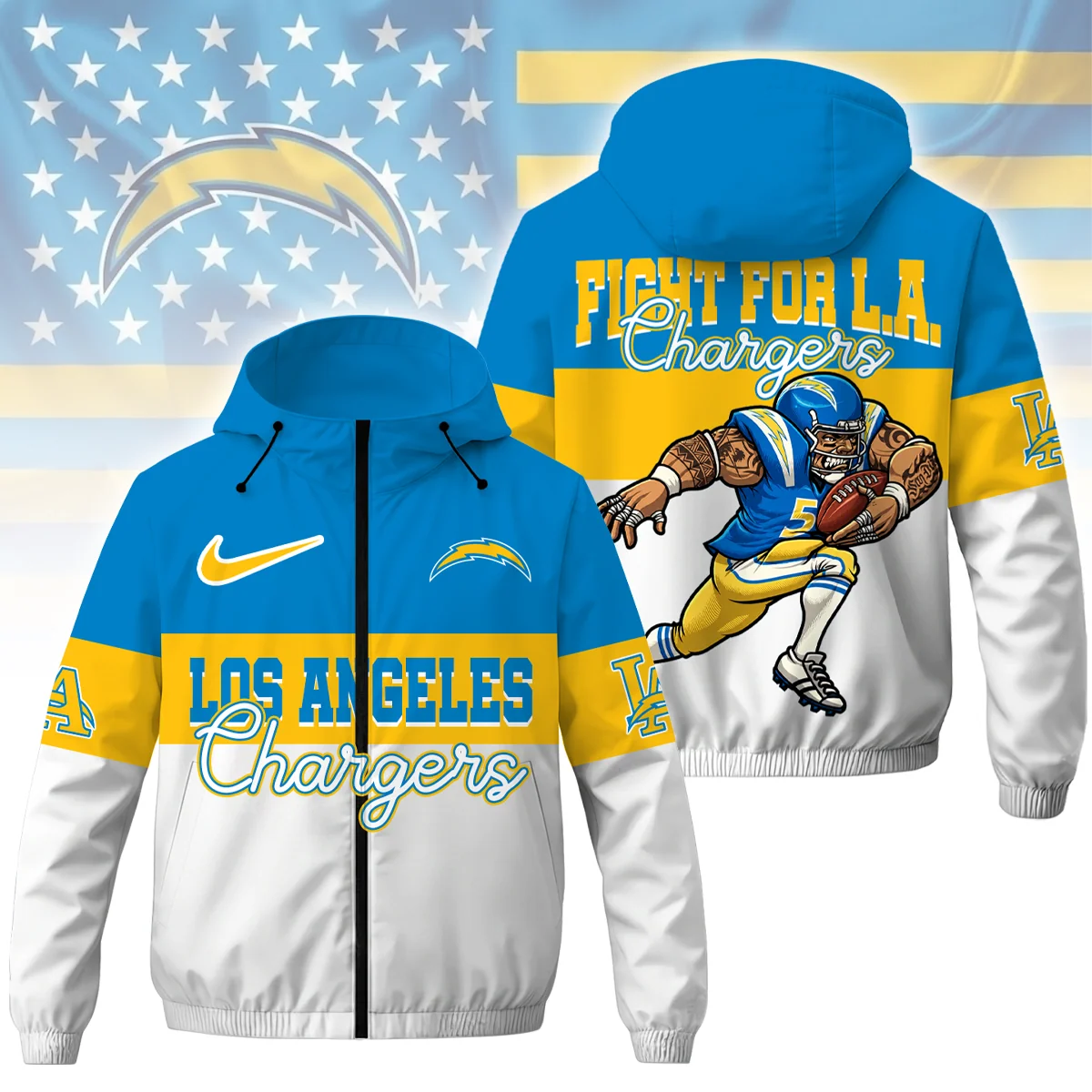 Limited Edition – Customized NFL Los Angeles Chargers Windbreaker Jacket