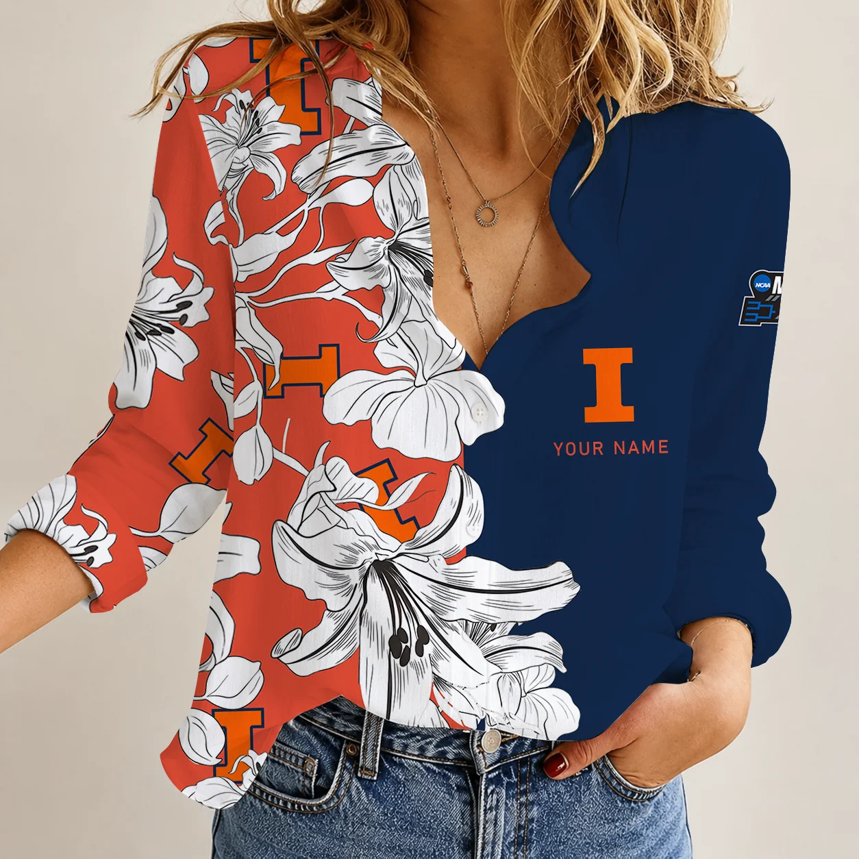 Limited Edition – Customized NCAA Illinois Fighting Illini Strappy Women Casual Shirt