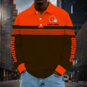Limited Edition – Customized NFL Cleveland Browns Long Sleeve Polo Shirt
