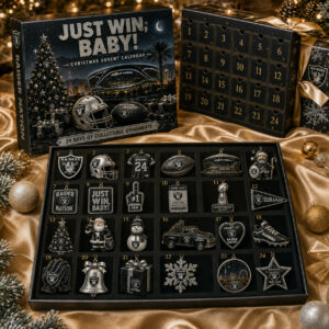 Las Vegas Raiders Merch Just Win Baby Christmas Advent Calendar Raiders Football Gift