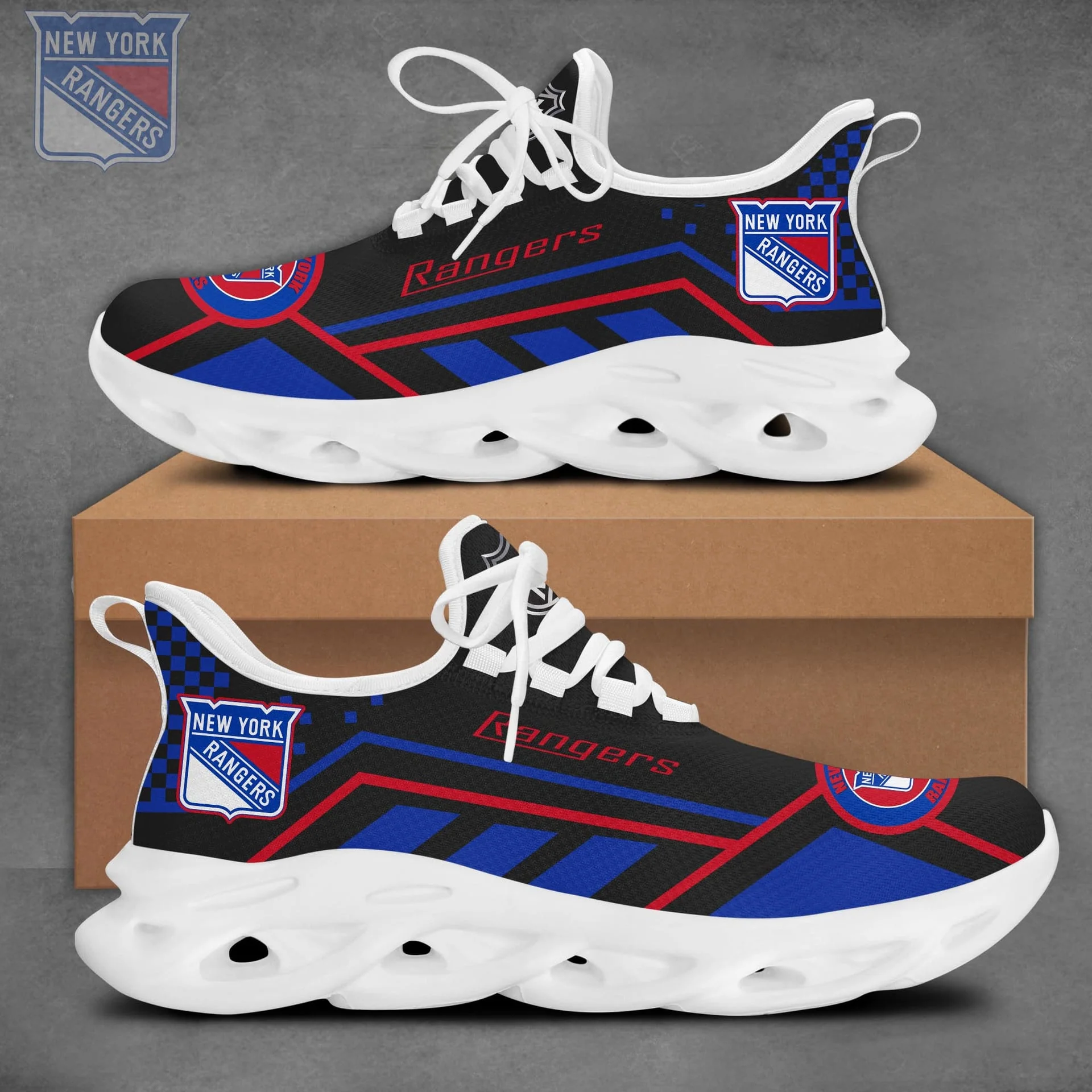 Limited Edition – Customized NHL New York Rangers Max Soul Sneakers - Image 2
