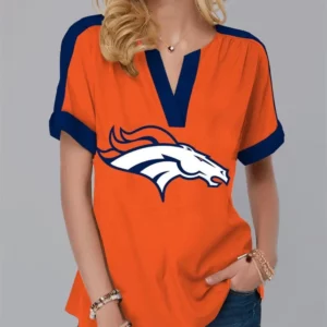 Limited Edition – Customized NFL Denver Broncos V-Neck Female Shirt