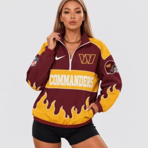 Limited Edition – Customized NFL Washington Commanders V-Neck Zipper Sweatshirt Jacket