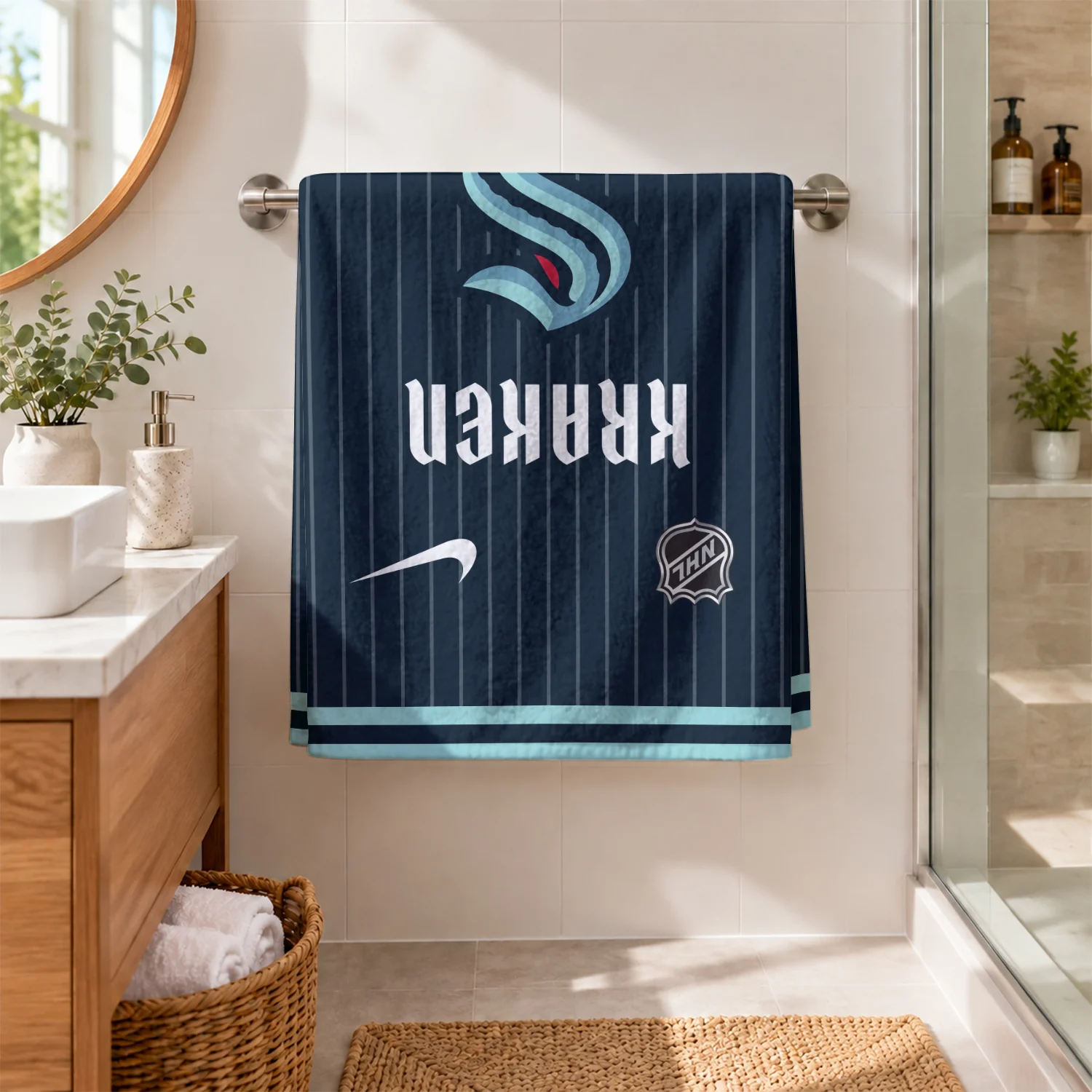 Limited Edition – Customized NHL Seattle Kraken Beach Towel - Image 2