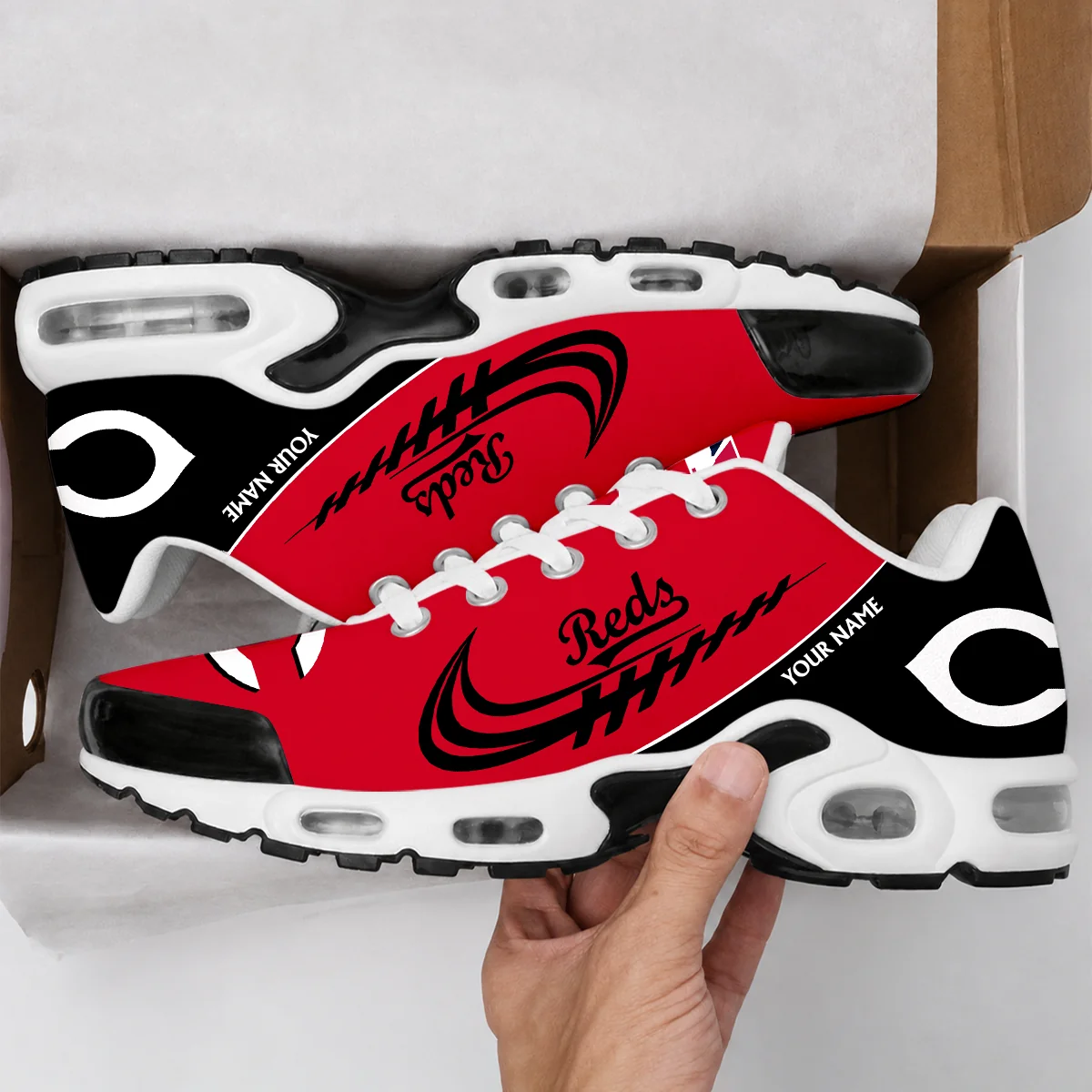 Limited Edition – Customized MLB Cincinnati Reds Air Max Plus Sneakers