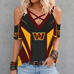 Limited Edition – Customized NFL Washington Commanders Criss Cross V-Neck Top