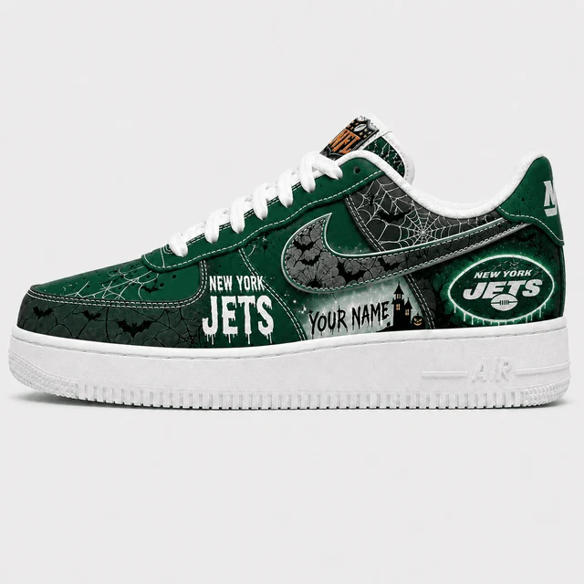 Limited Edition – Customized NFL New York Jets Halloween Air force 1 Shoes - Image 2