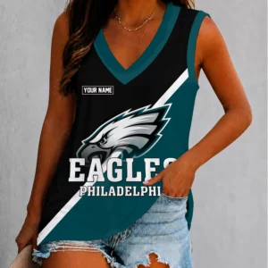 Limited Edition – Customized NFL Philadelphia Eagles Women’s V-Neck Tank Top