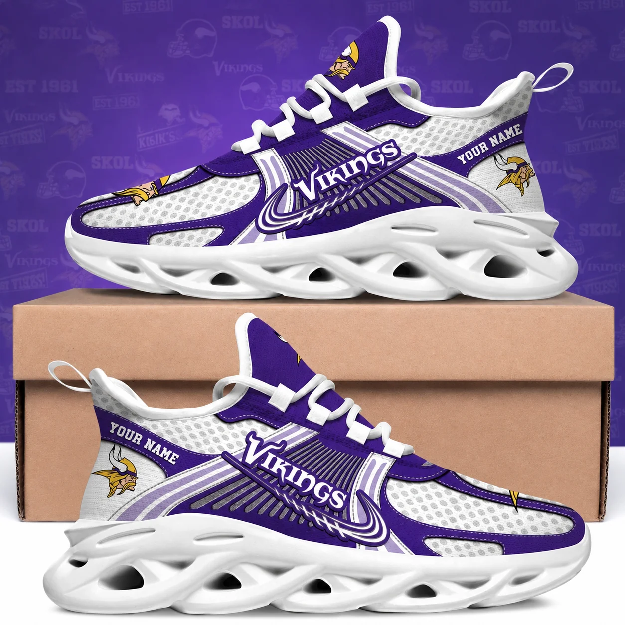 Limited Edition – Customized NFL Minnesota Vikings Max Soul Shoes