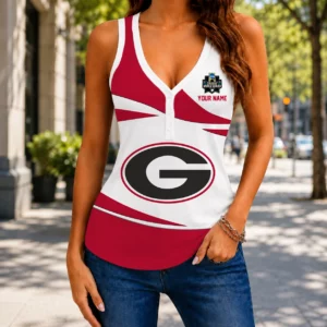 Limited Edition – Customized NCAA Georgia Bulldogs Women’s V-Neck Tank Top