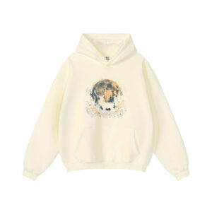 Deer Floral Full Moon Whitetail Buck Deer Flowers Hoodie