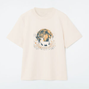 Deer Floral Full Moon Whitetail Buck Deer Flowers T-Shirt