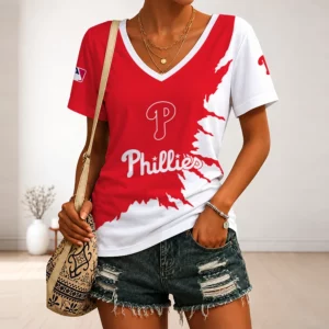 Limited Edition – Customized MLB Philadelphia Phillies V-Neck Female Shirt