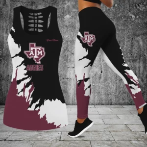 Limited Edition – Customized NCAA Texas A&M Aggies Hollow Tank Top & Leggings Set