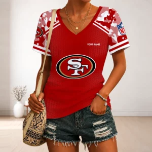 Limited Edition – Customized NFL San Francisco 49Ers V-Neck Female Shirt