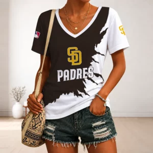 Limited Edition – Customized MLB San Diego Padres V-Neck Female Shirt