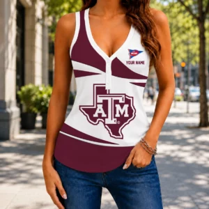 Limited Edition – Customized NCAA Texas A&M Aggies Women’s V-Neck Tank Top