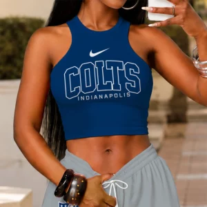 Limited Edition – Customized NFL Indianapolis Colts Women’s Crop Top & Long Pants Set