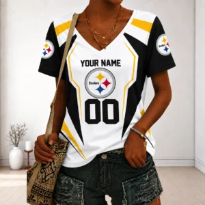Limited Edition – Customized NFL Pittsburgh Steelers V-Neck Female Shirt