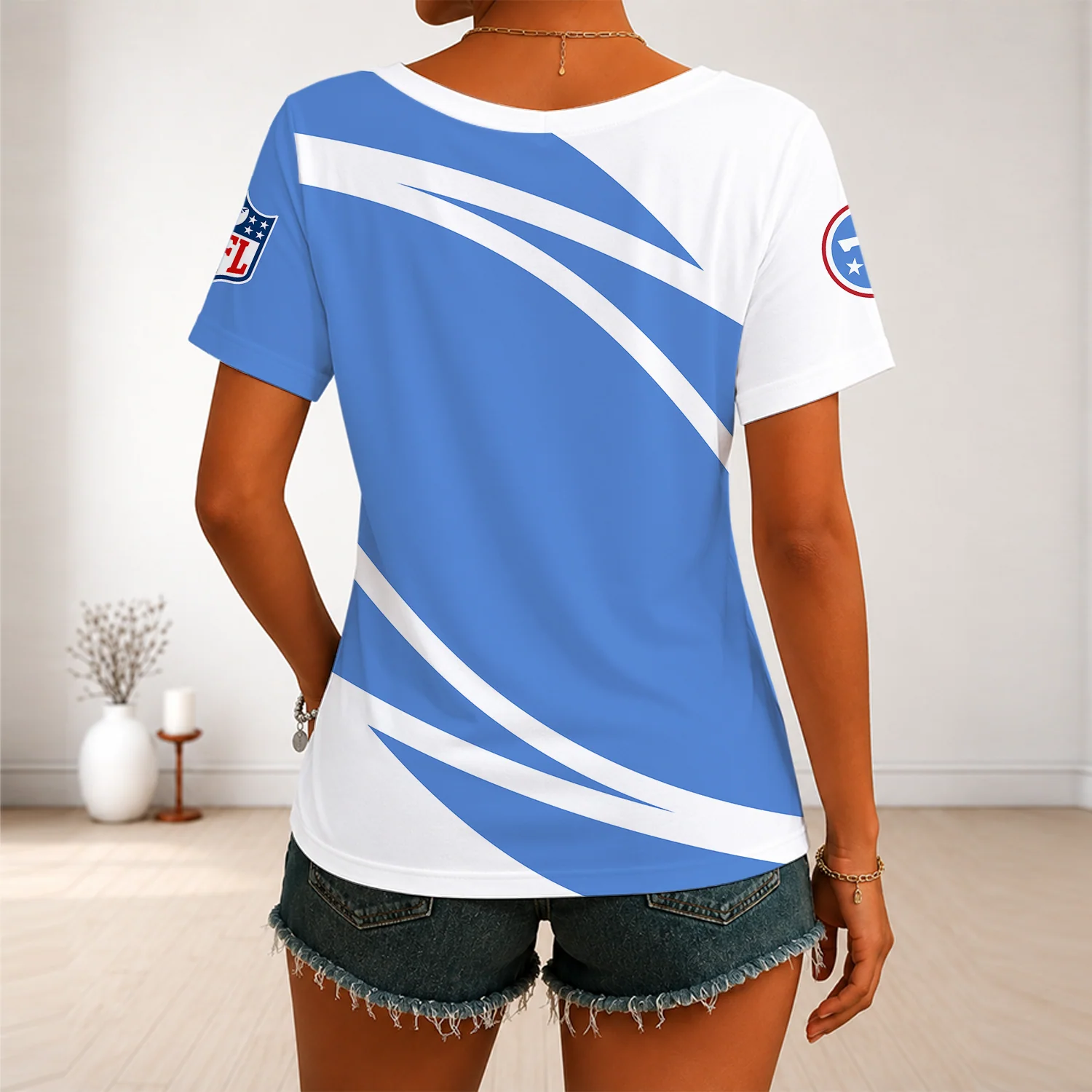 Limited Edition – Customized NFL Tennessee Titans V-Neck Female Shirt - Image 2