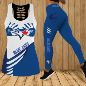 Limited Edition – Customized MLB Toronto Blue Jays Hollow Tank Top & Leggings Set