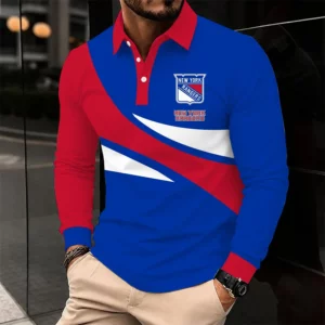 Limited Edition – Customized NHL New York Rangers Men Long Sleeve Polo Shirt