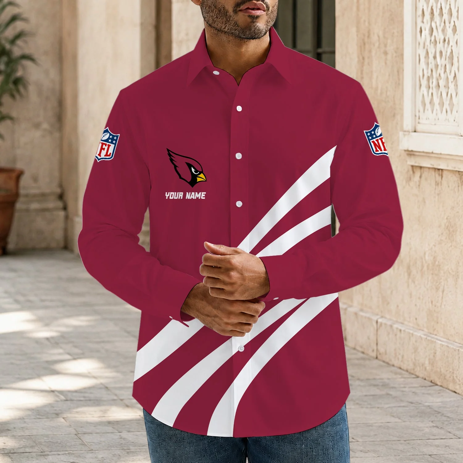 Limited Edition – Customized NFL Arizona Cardinals Men’s Long Sleeve Button-Up Shirt