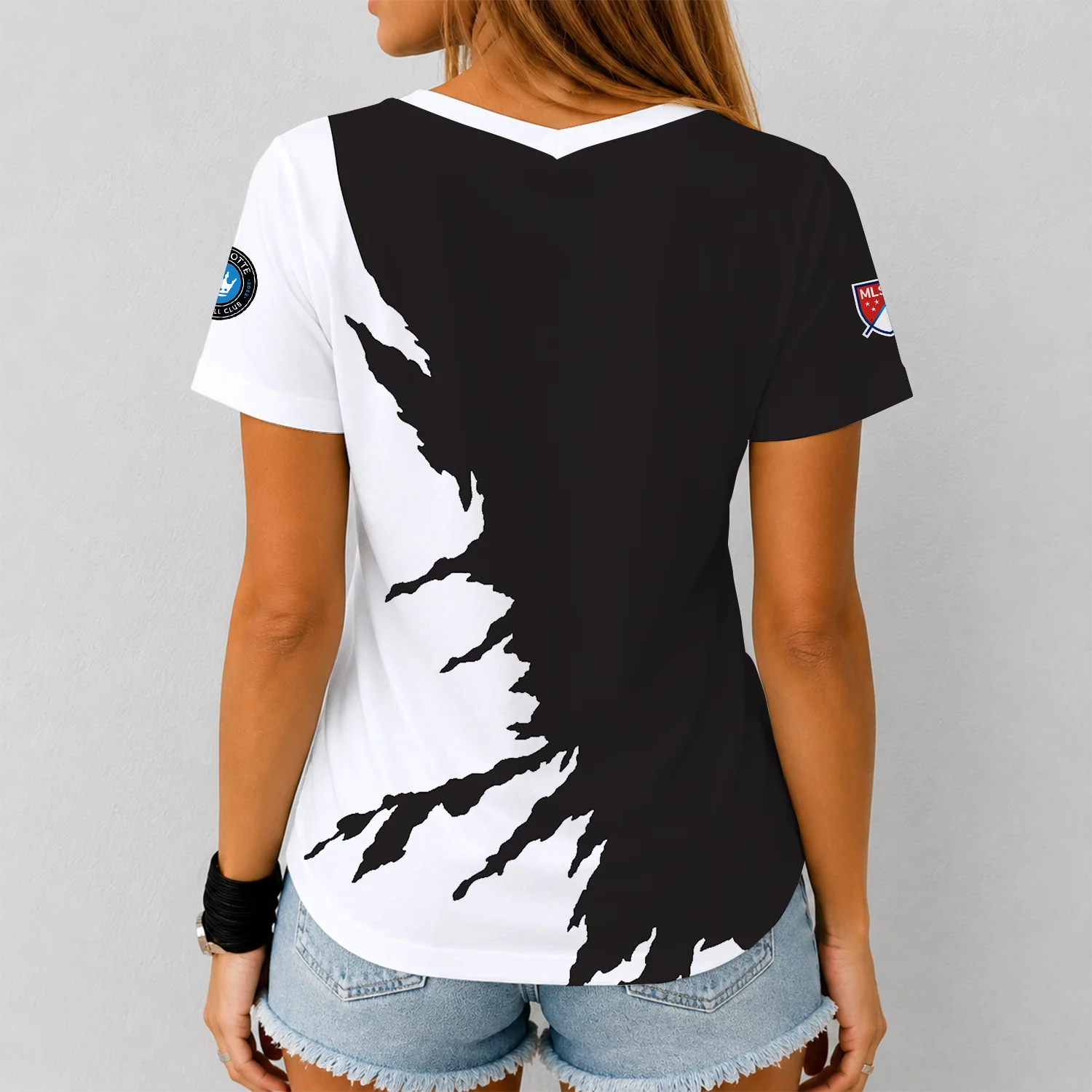 Limited Edition – Customized MLS Charlotte FC V-Neck Female Shirt - Image 2
