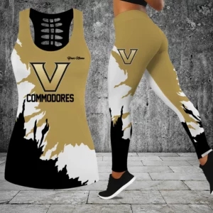 Limited Edition – Customized NCAA Vanderbilt Commodores Hollow Tank Top & Leggings Set