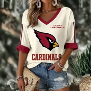 Limited Edition – Customized NFL Arizona Cardinals Women’s Heart V-Neck Long Sleeve Shirt
