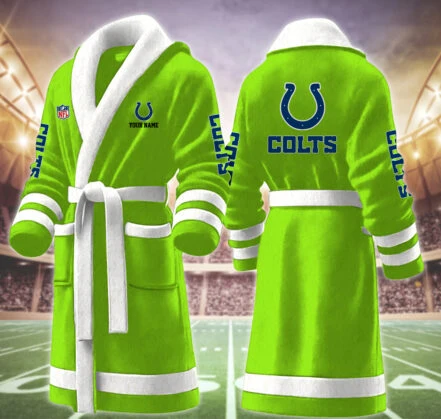 Limited Edition – Customized NFL Indianapolis Colts Multicolor Fleece Bathrobe - Image 3