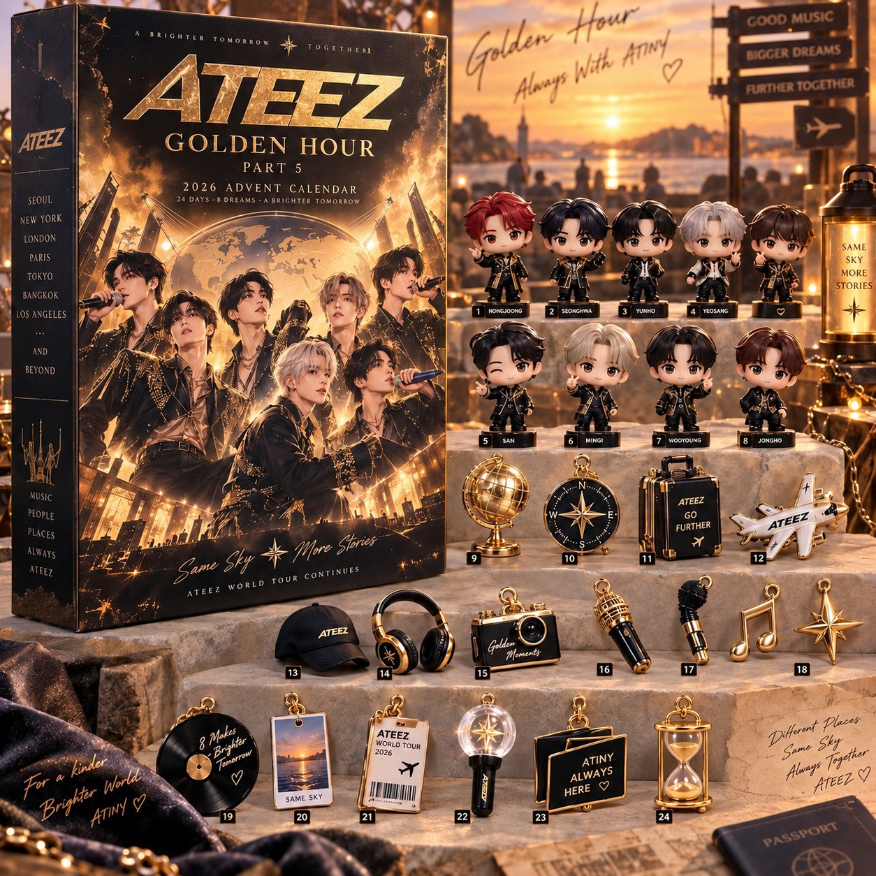 ATEEZ Golden Hour Part 5 Advent Calendar 2026 Christmas Gifts For Kpop Fans