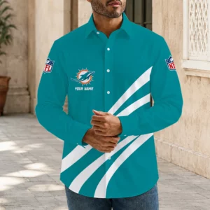 Limited Edition – Customized NFL Miami Dolphins Men’s Long Sleeve Button-Up Shirt